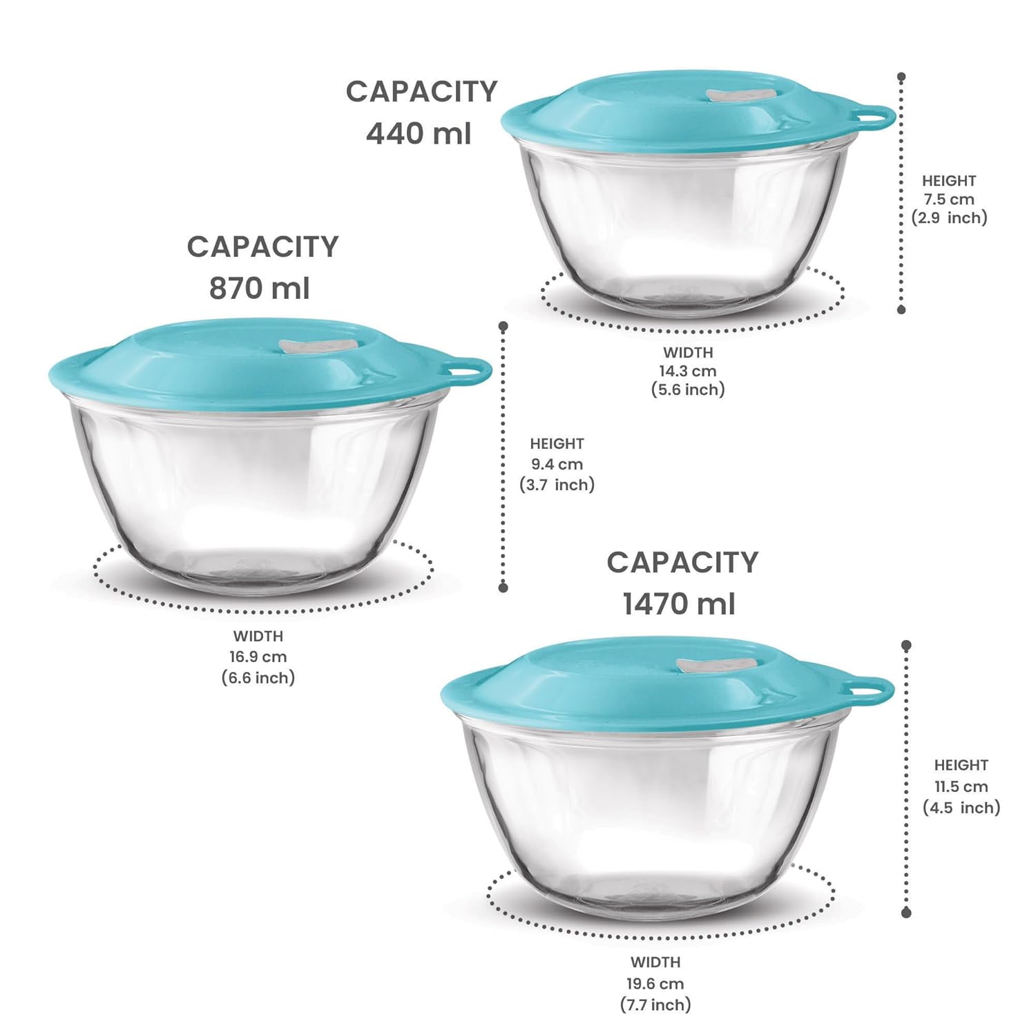 Mixing Bowl 3pc Set With Eazy Lid (Treo by Milton)