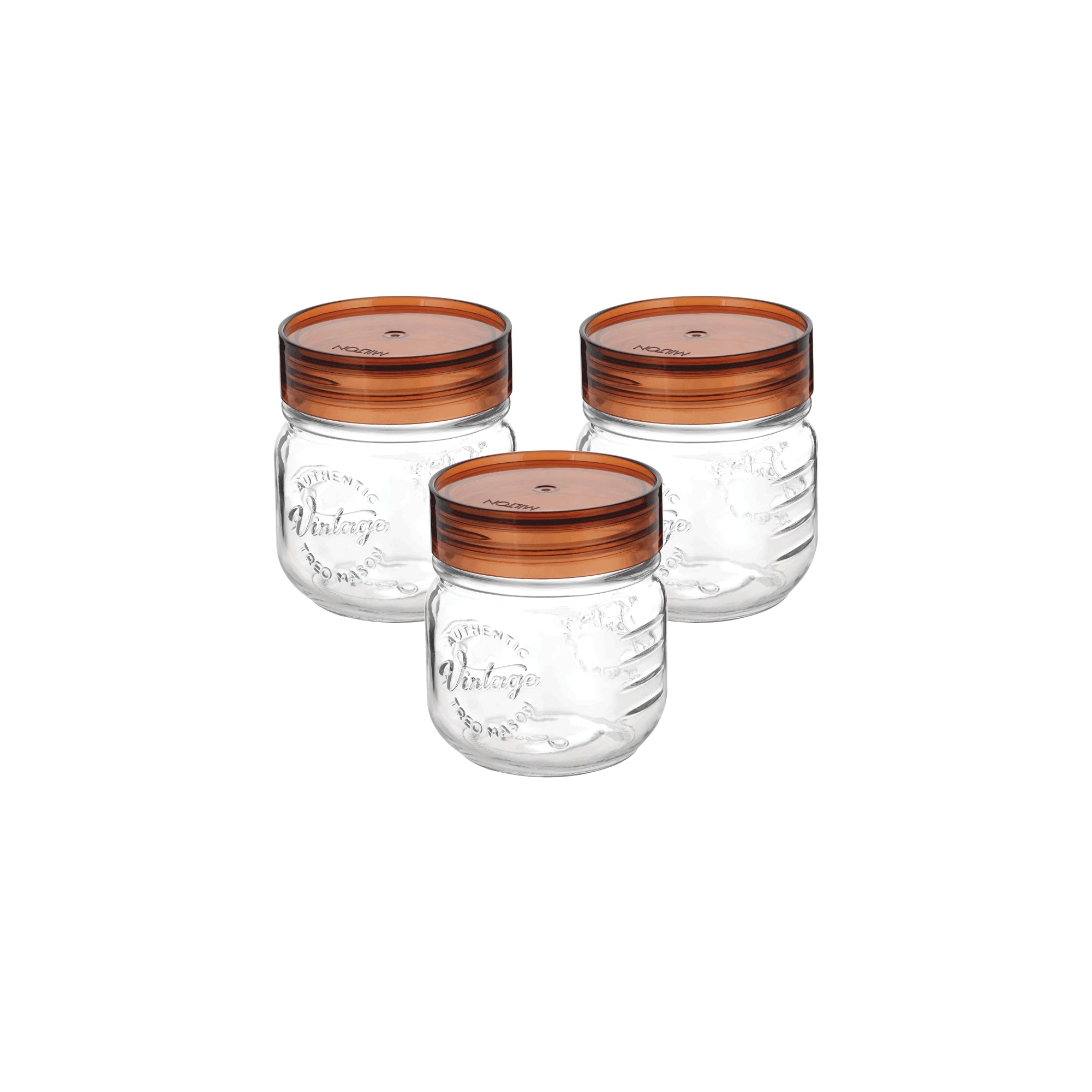 Treo by Milton Vintage Glass Jar With Lid 3 PCS