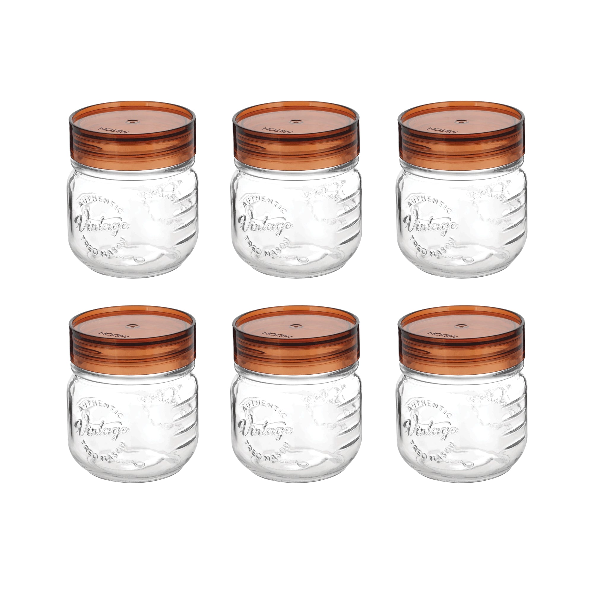Treo by Milton Vintage Glass Jar With Lid 6 PCS