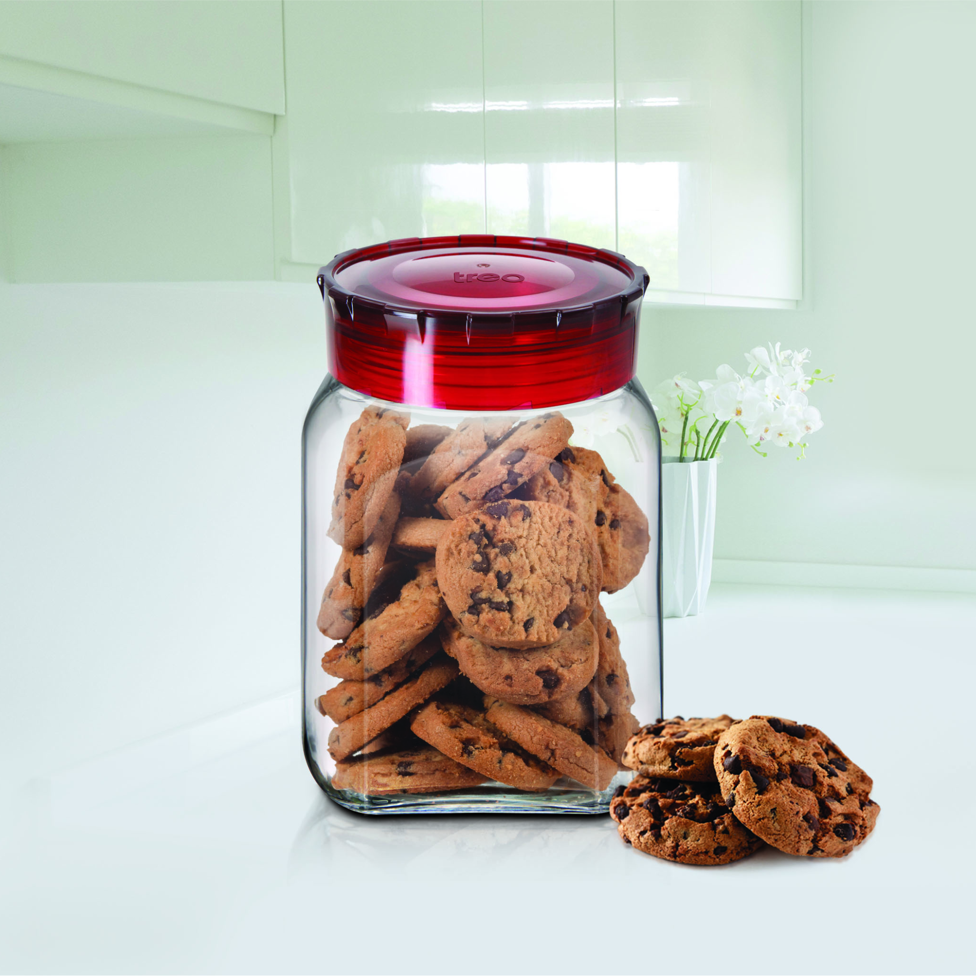 Treo Square Glass Pickle Jar