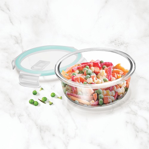 Treo Borosilicate Clip Fresh Round Glass Containers