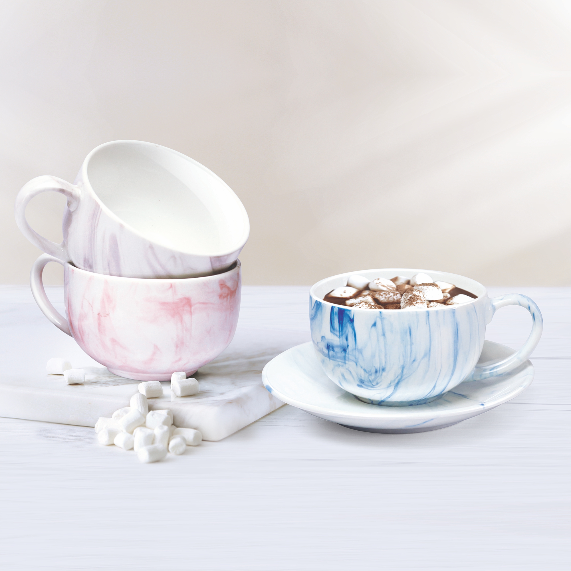 Buy Marble Cup N Saucer Set of 12 Online - Treo by Milton