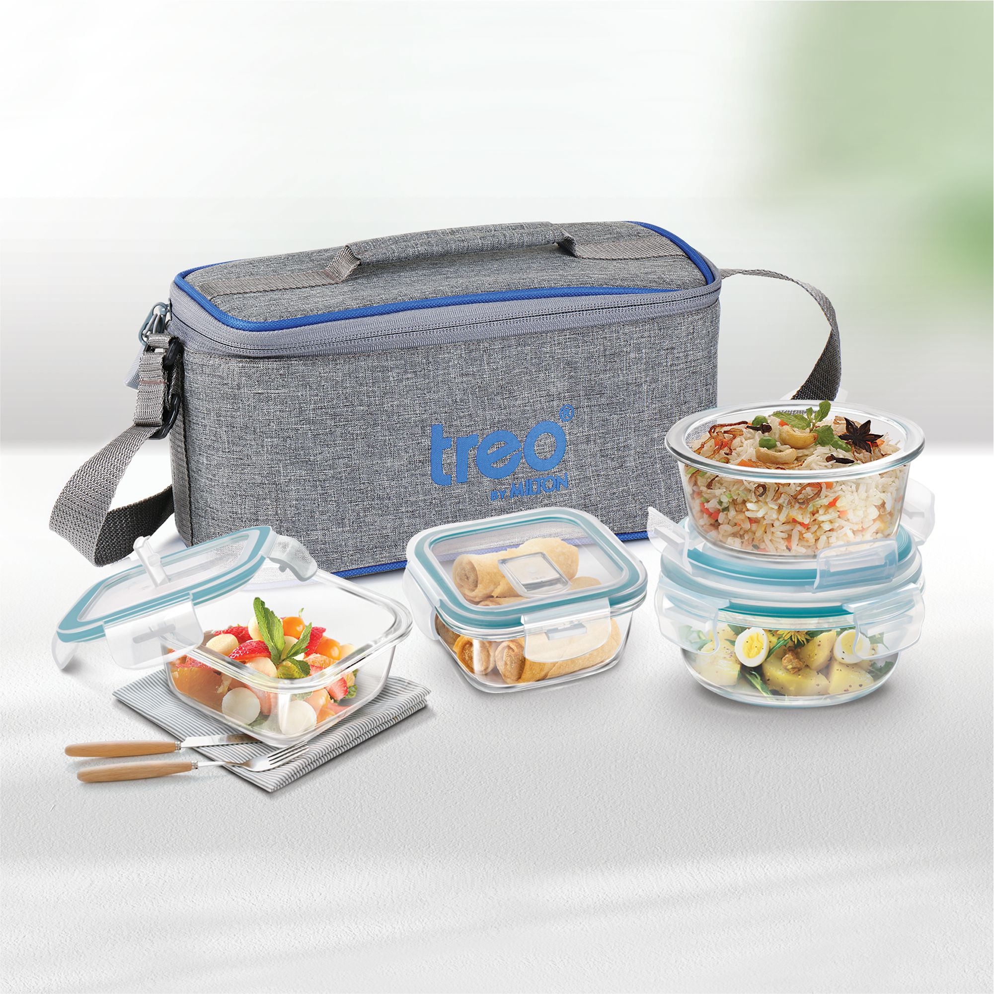 Treo Borosilicate All Fresh Omni Glass Lunch Box