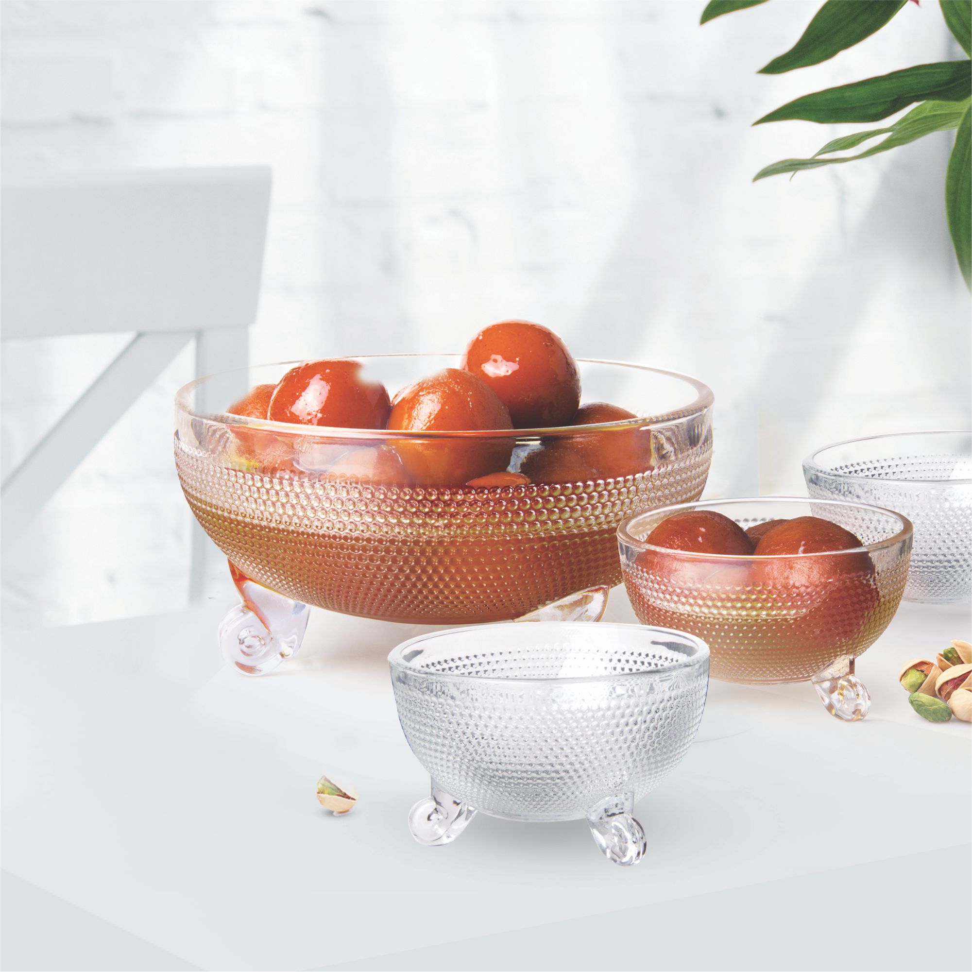 Treo Sparkle Glass Pudding Set