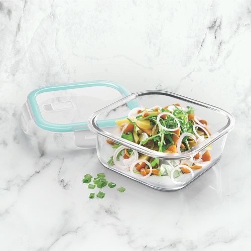 Treo Borosilicate Clip Fresh Square Glass Containers