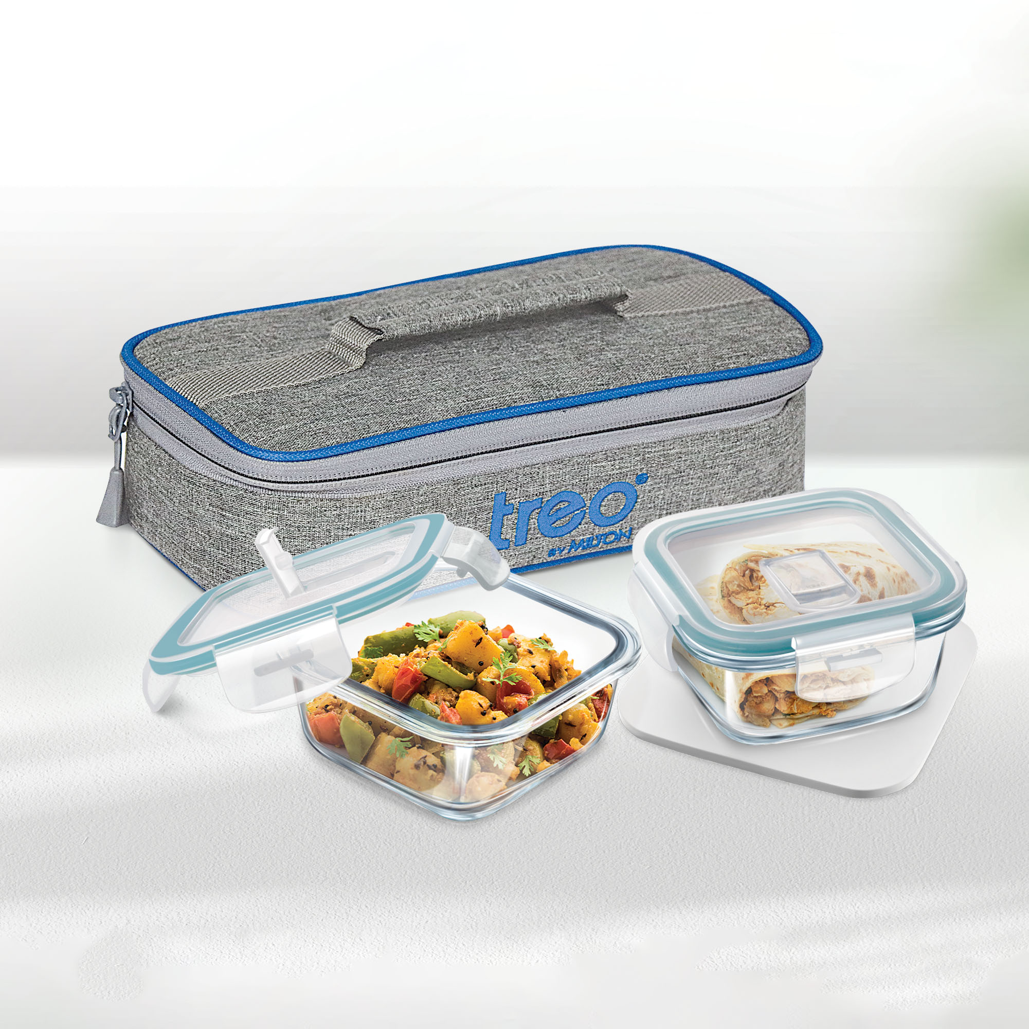 Treo Borosilicate All Fresh Glass Square Lunch Box