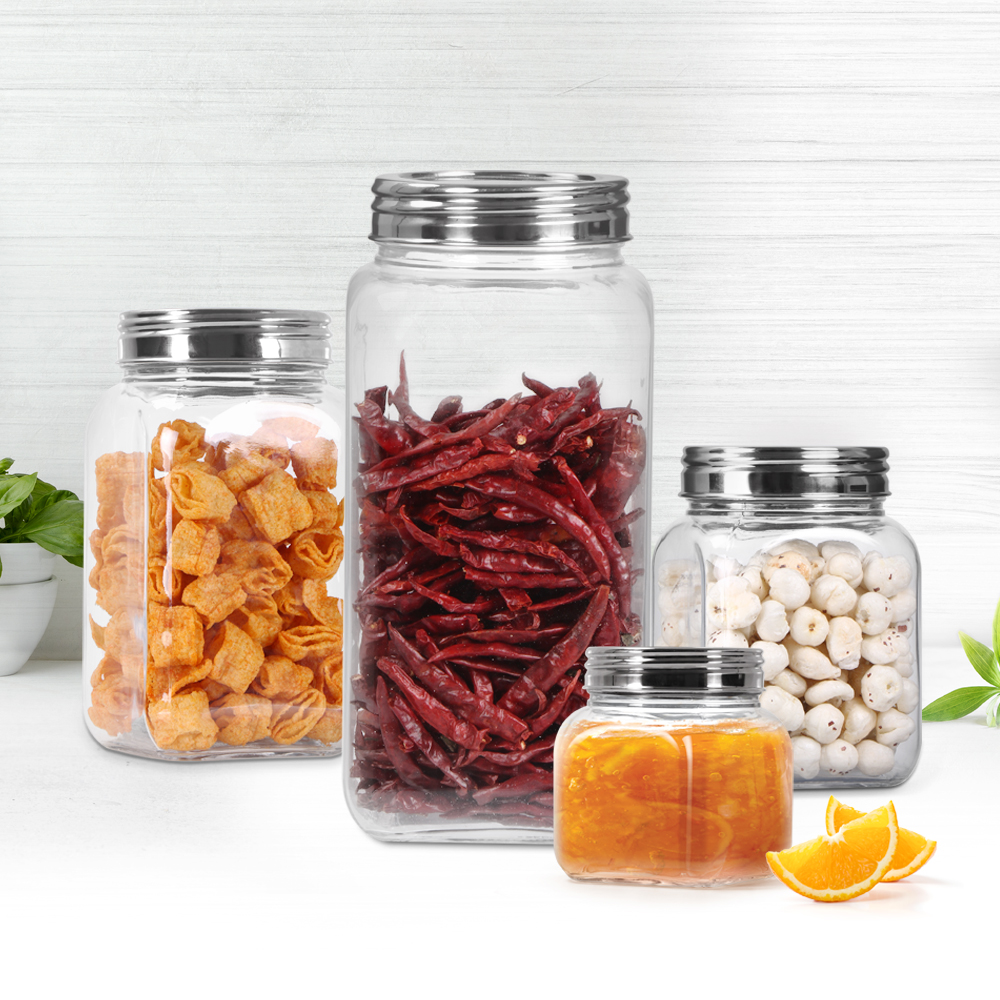  Treo Square Glass Jars