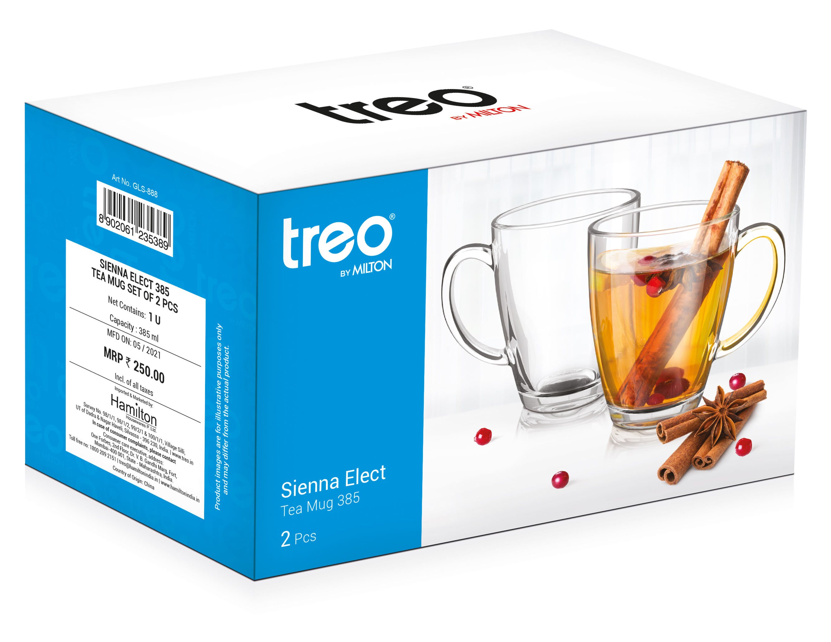 Treo Sienna Elect Glass Tea Mug