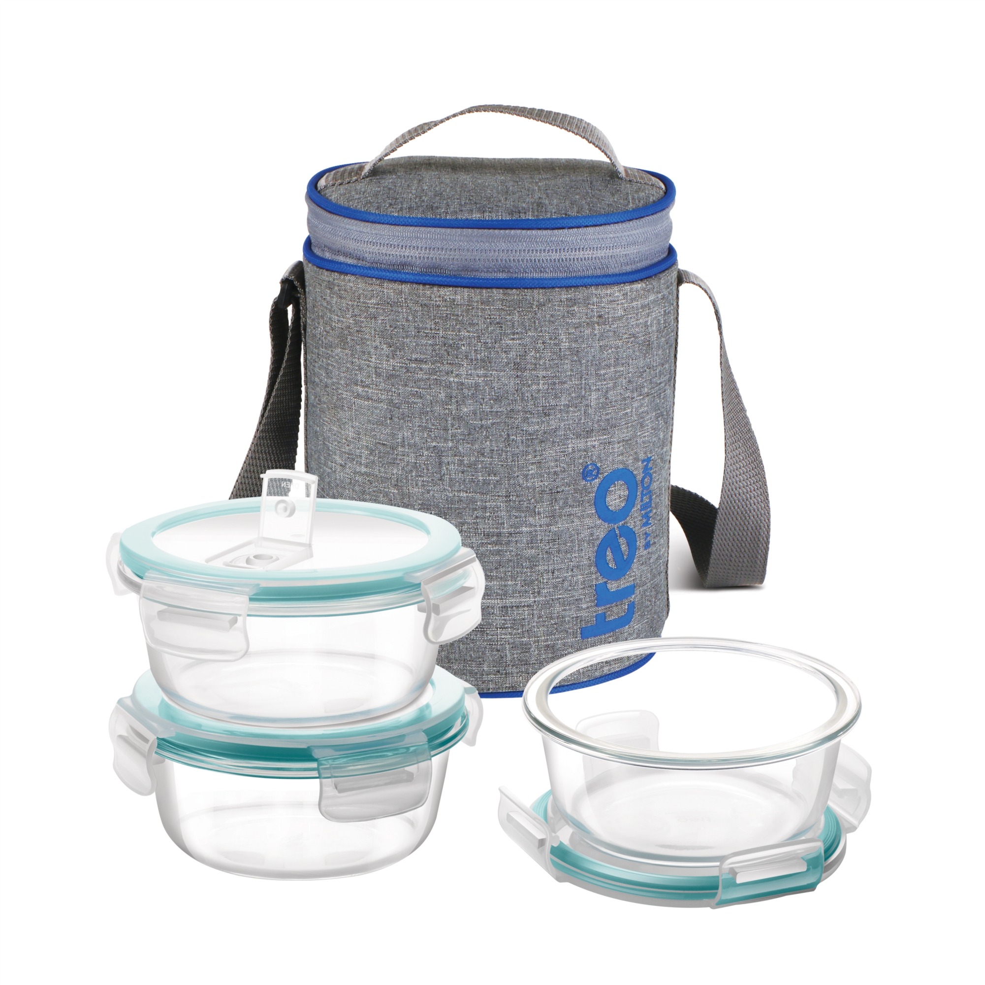 Treo Borosilicate All Fresh Round Glass Lunch Box