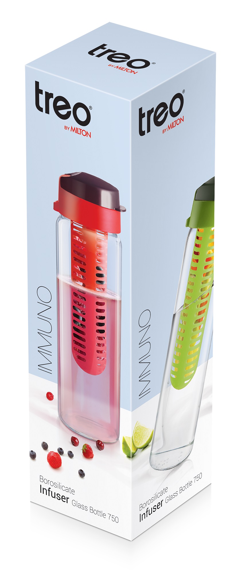 Treo Immuno Borosilicate Infuser Glass Bottle