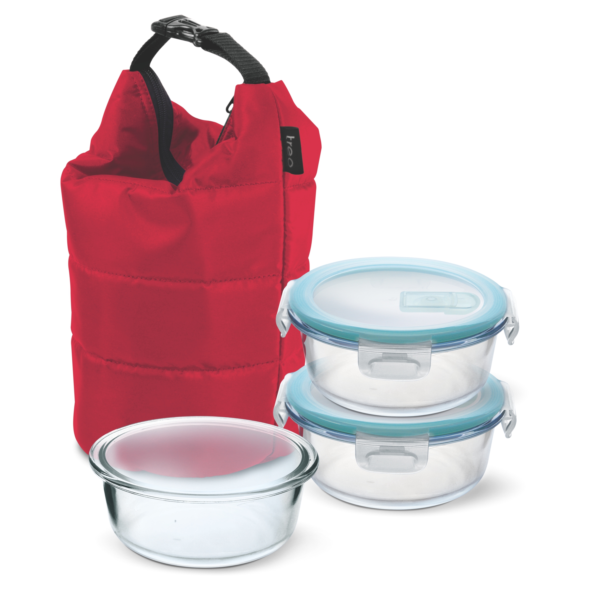 Treo Swag Borosilicate Round Glass Lunch Box