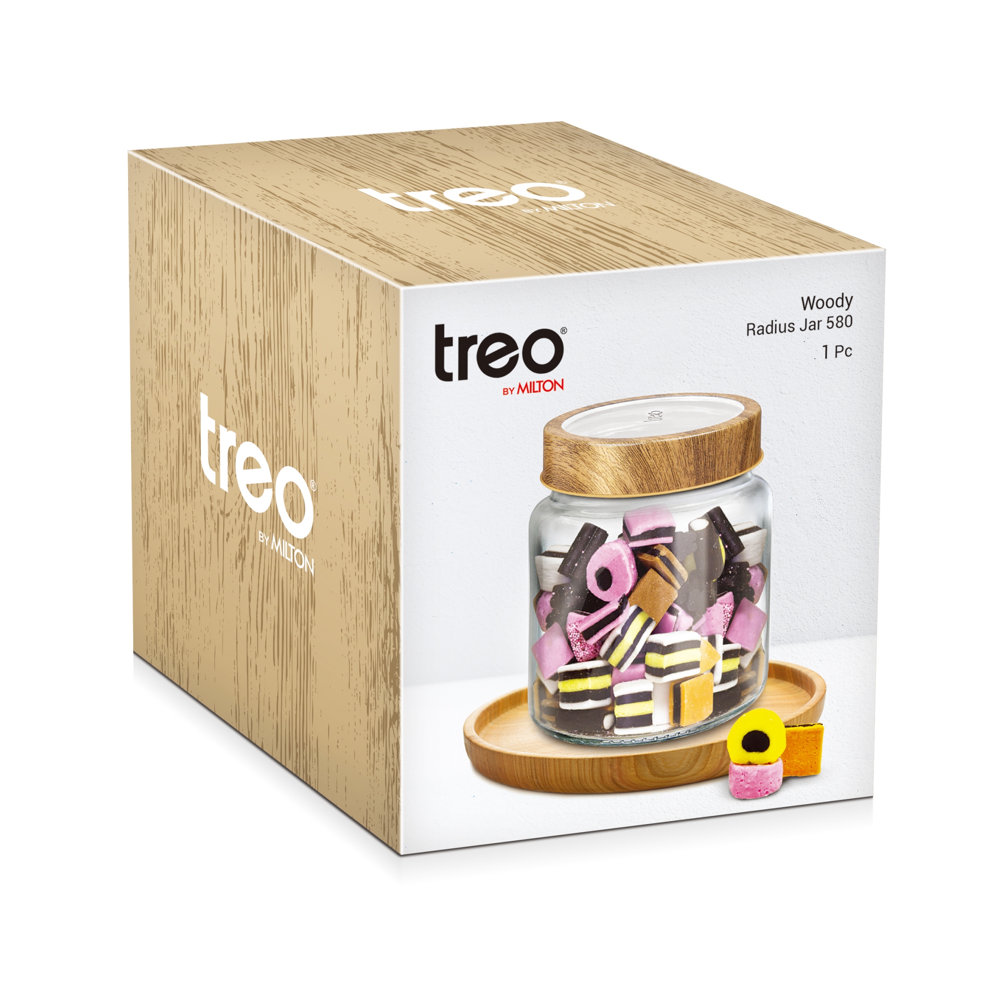 Treo Woody Radius Glass Jar