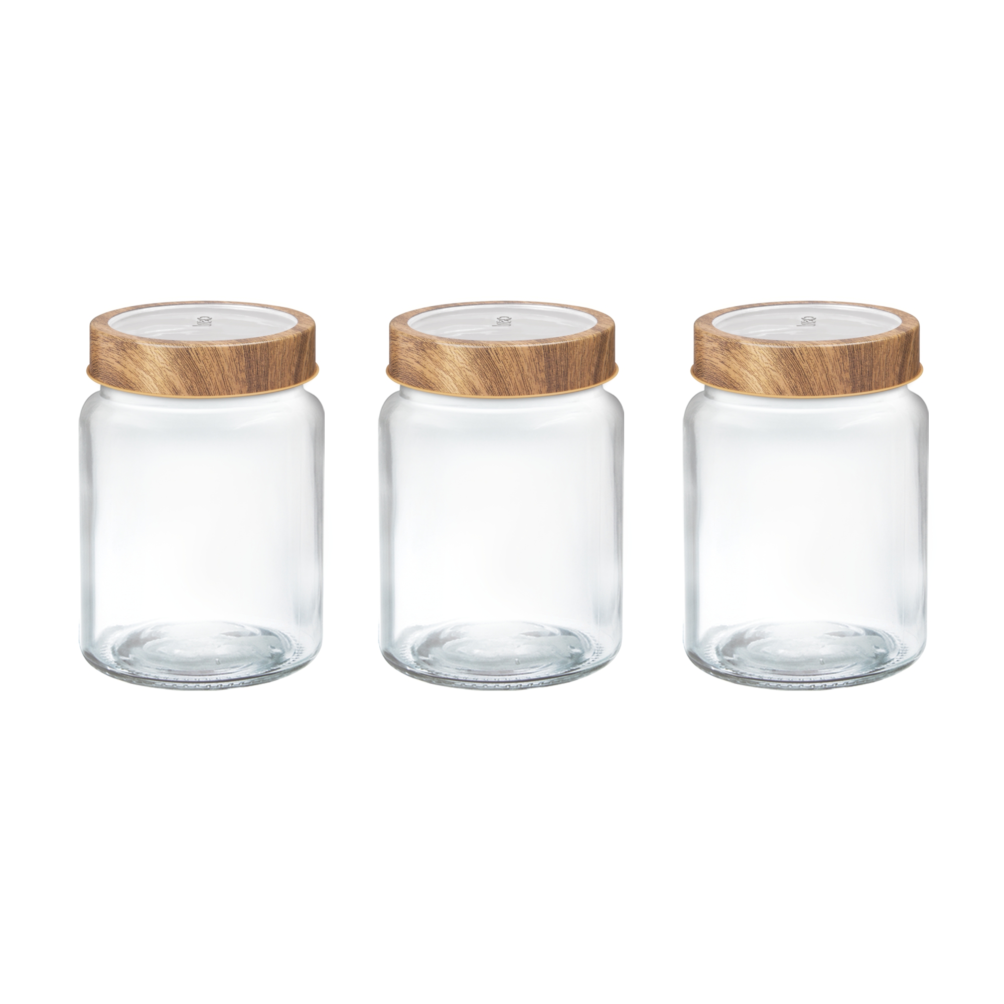 Treo Woody Radius Glass Spice Jar Set