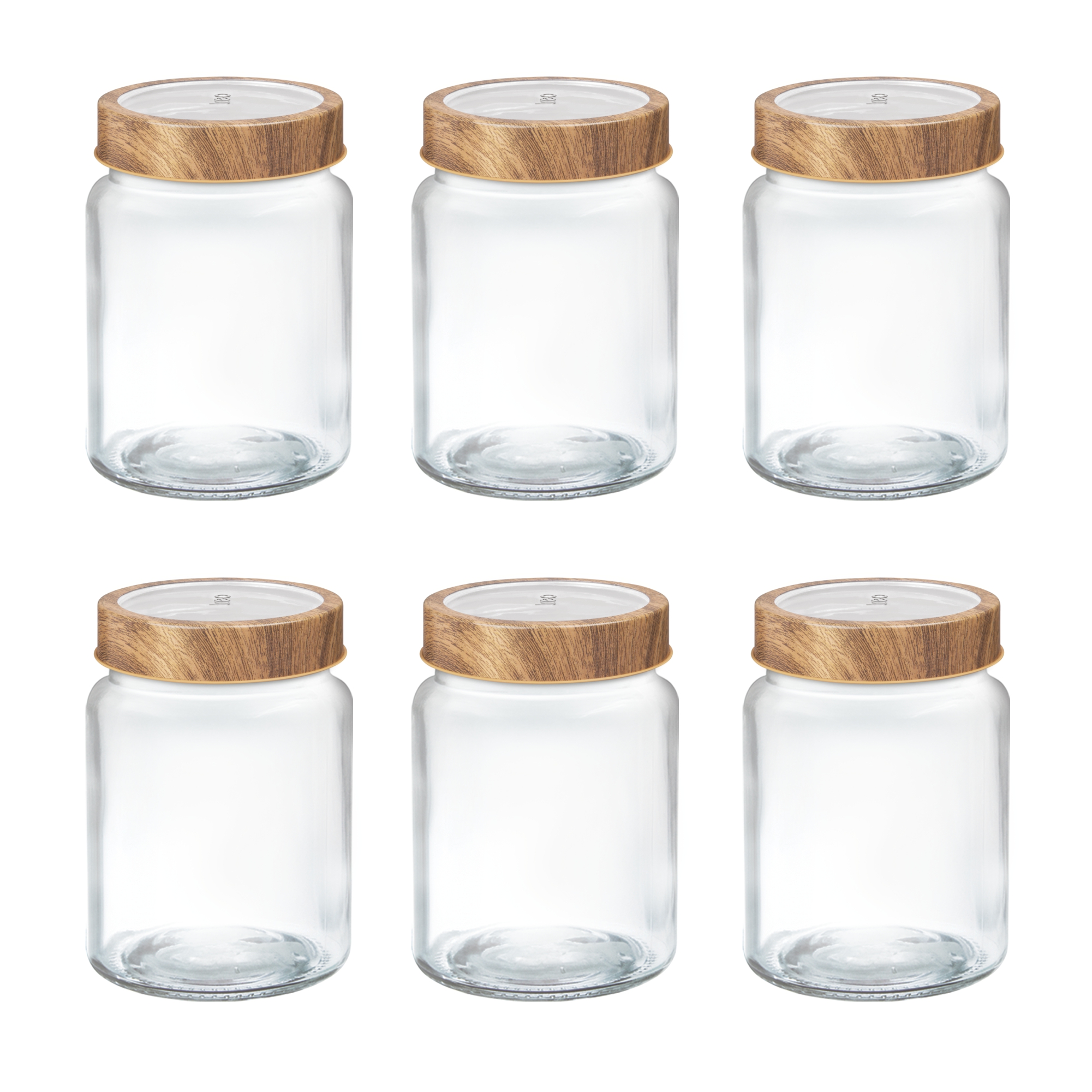 Treo Woody Radius Glass Spice Jar Set