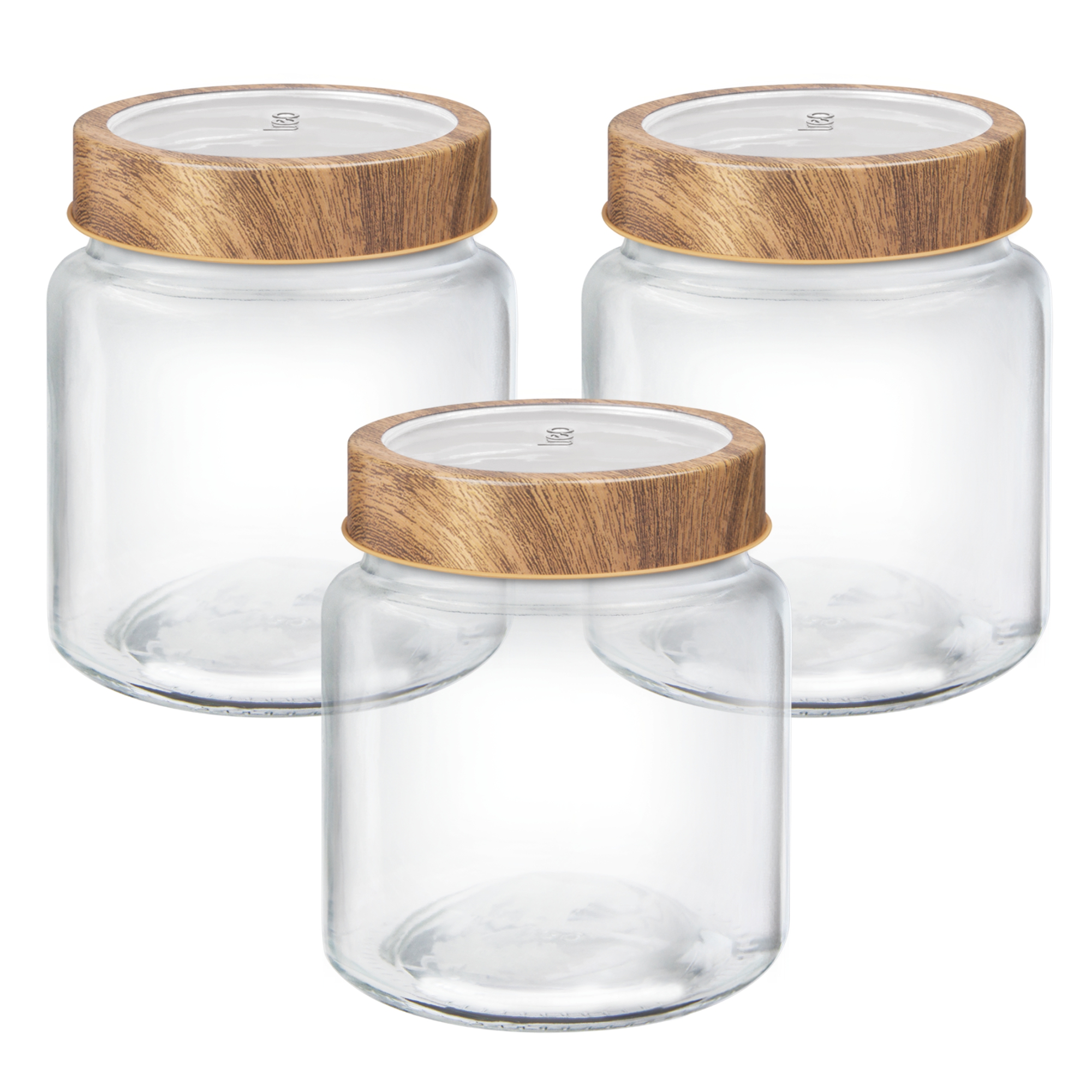 Treo Woody Radius Glass Spice Jar Set