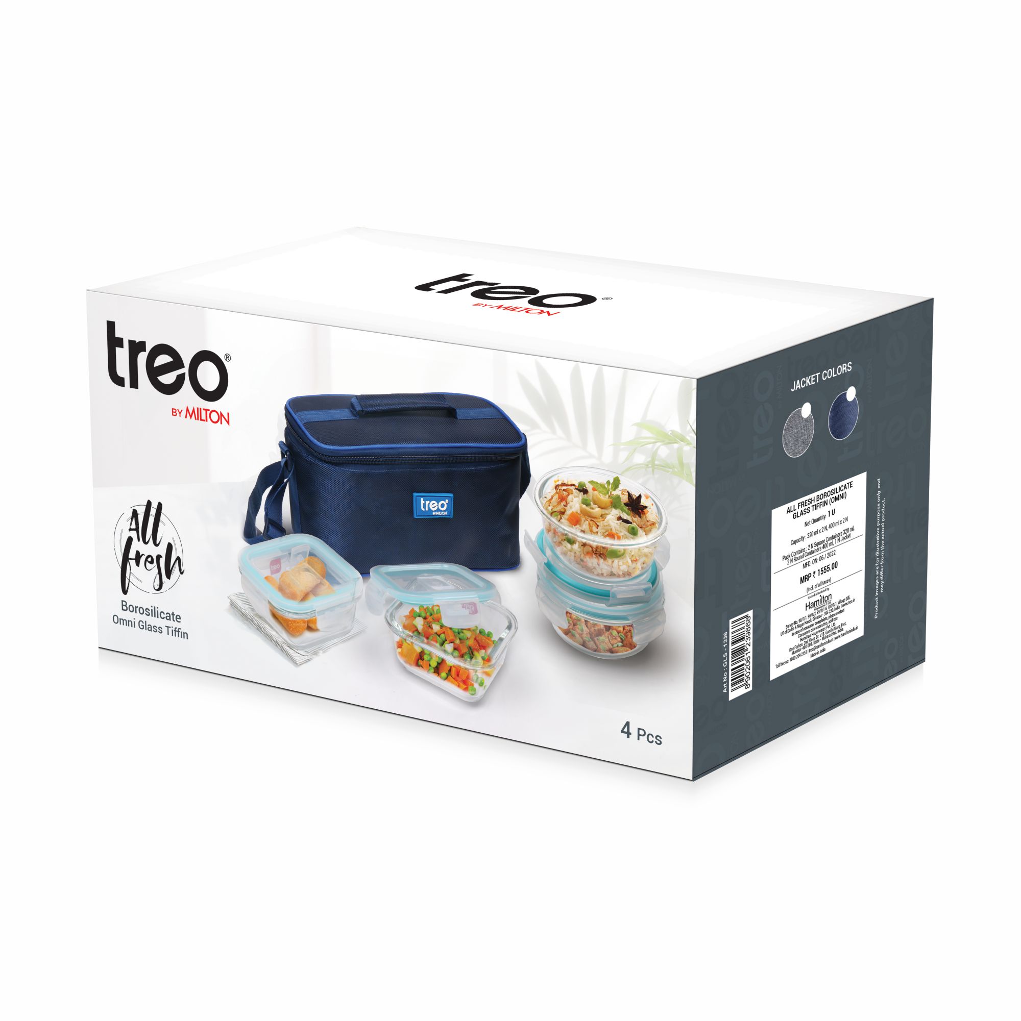 Treo Borosilicate All Fresh Omni Glass Lunch Box