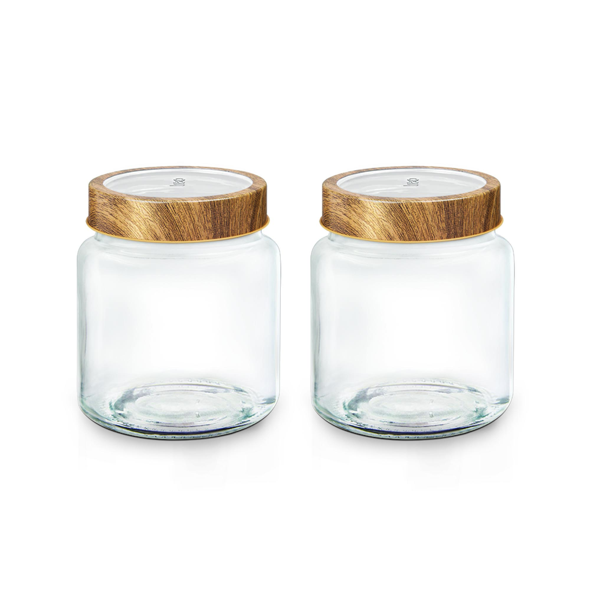 Treo Woody Radius Glass Spice Jar Set