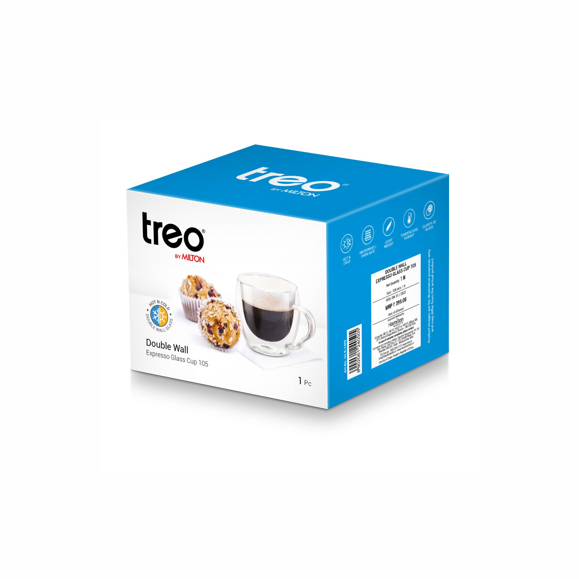 Treo Double Wall Espresso Glass Cup