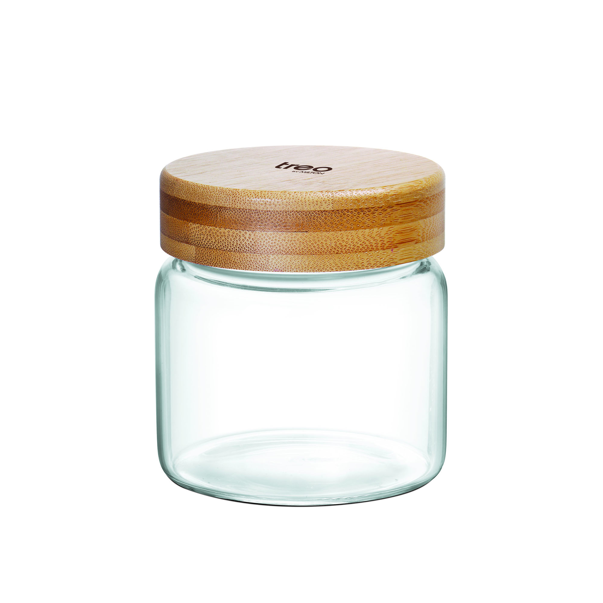 Treo Borosilicate Round Glass Jar With Wooden Lid