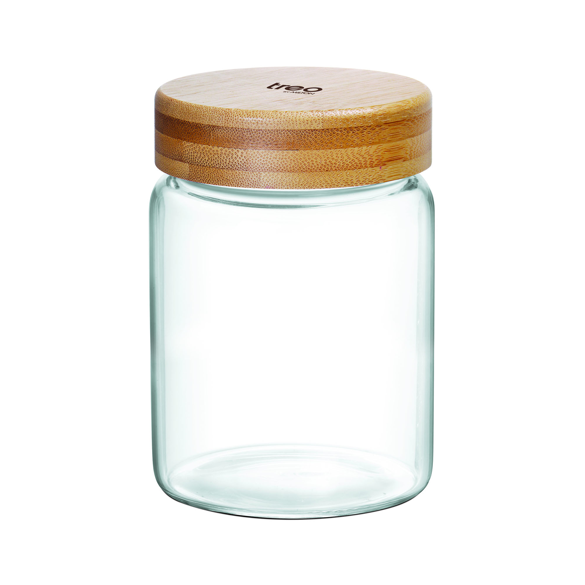 Treo Borosilicate Round Glass Jar With Wooden Lid