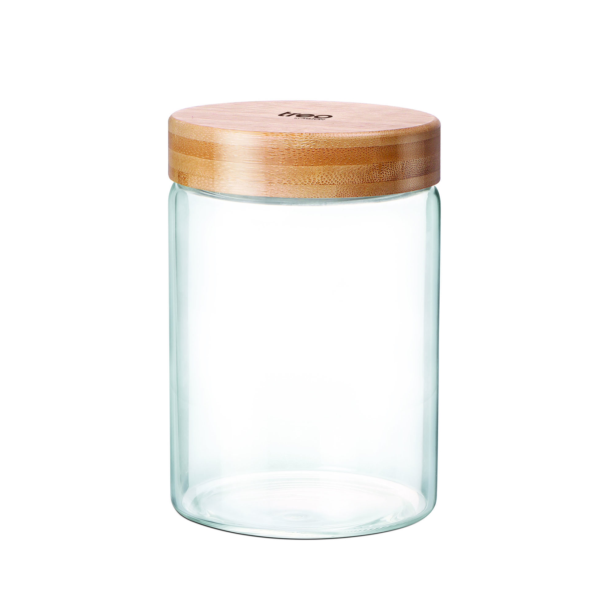 Treo Borosilicate Round Glass Jar With Wooden Lid