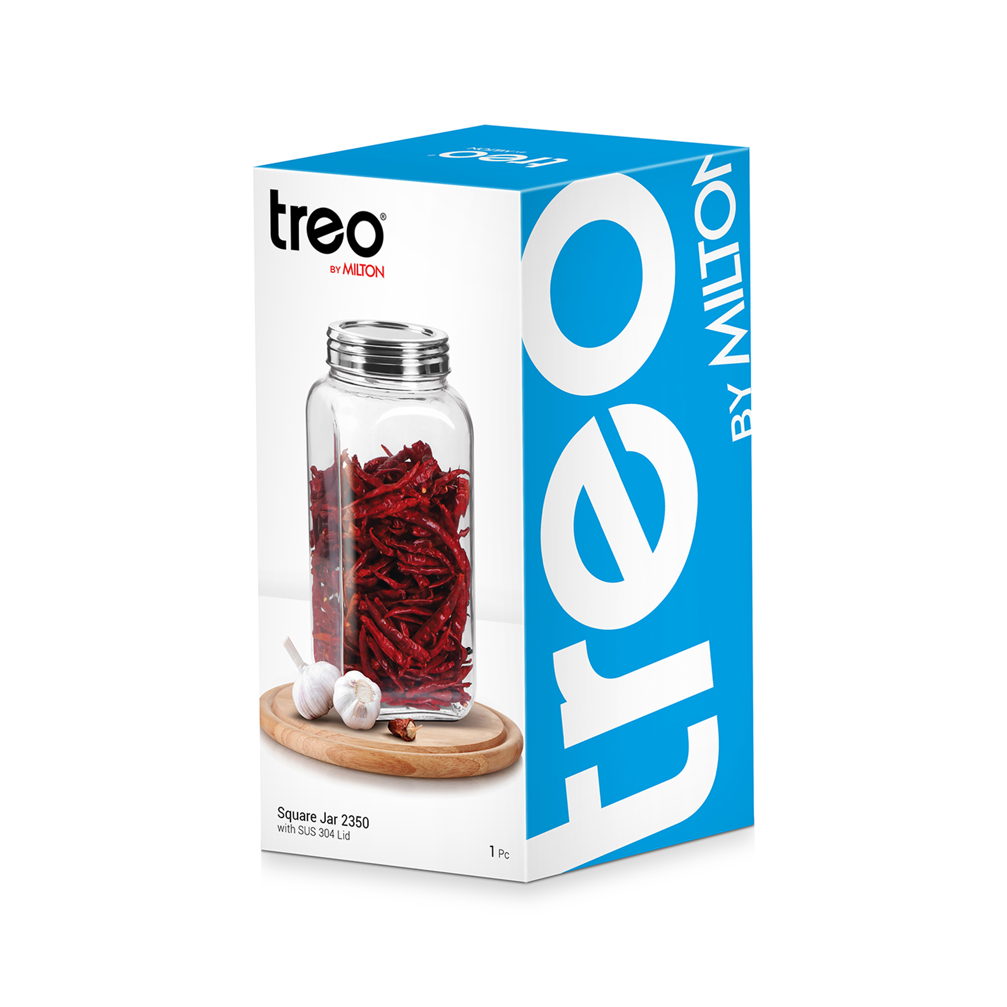  Treo Square Glass Jars