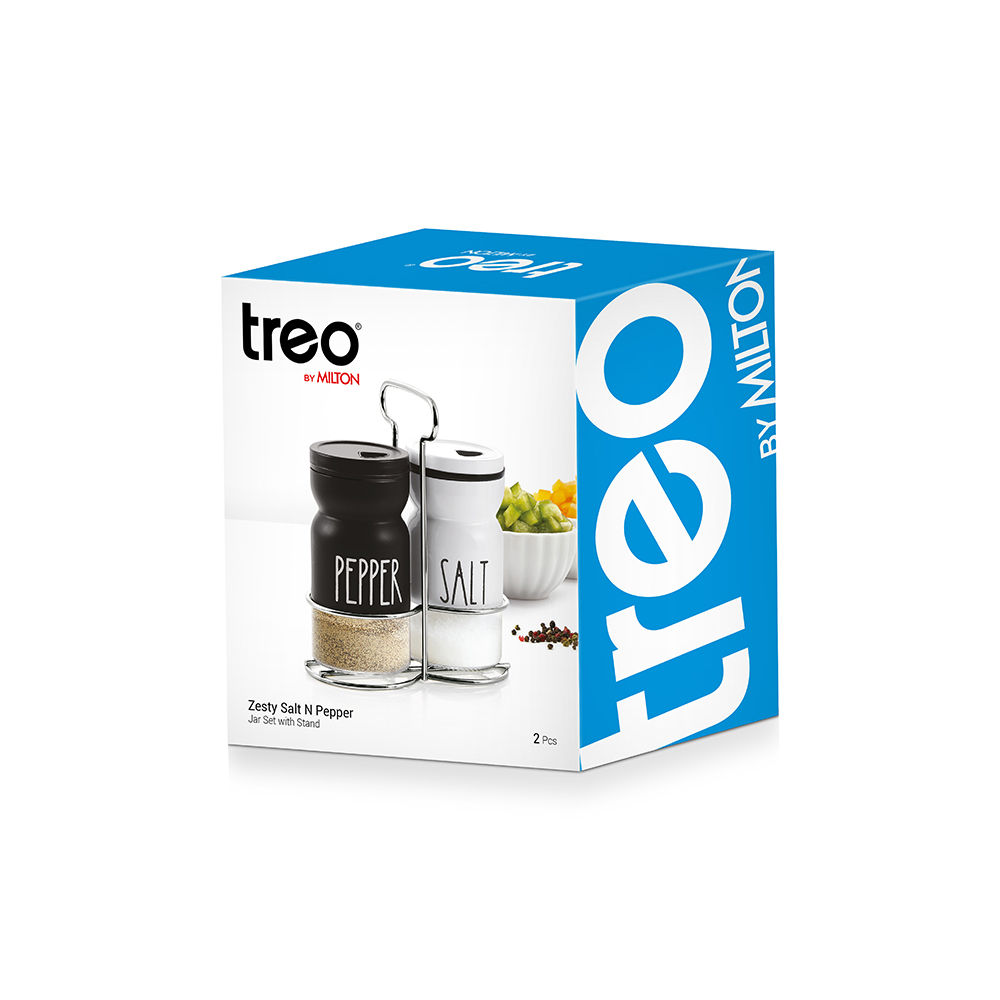 Treo Zesty Salt And Pepper Set With Stand