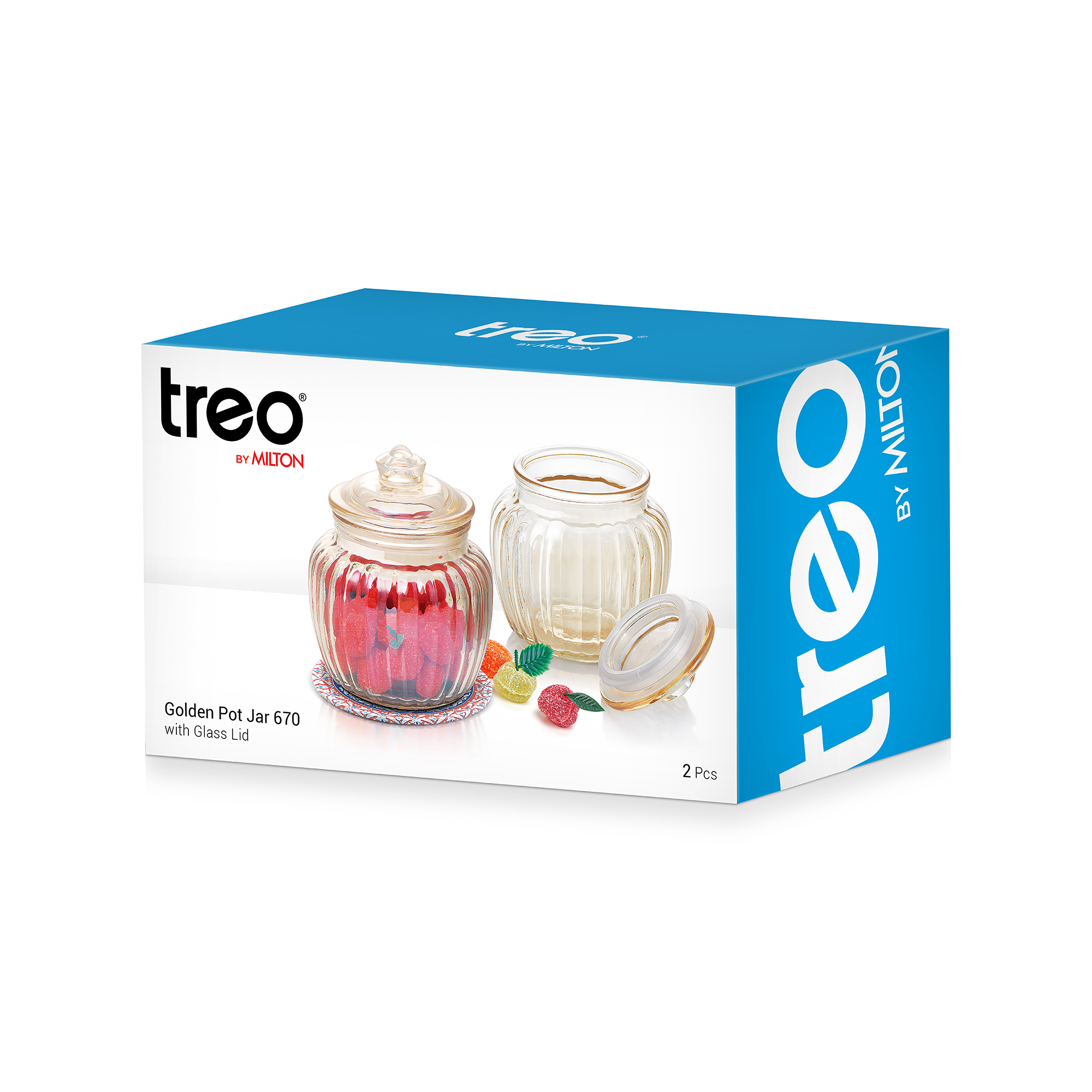 Treo Golden Pot Glass Jar