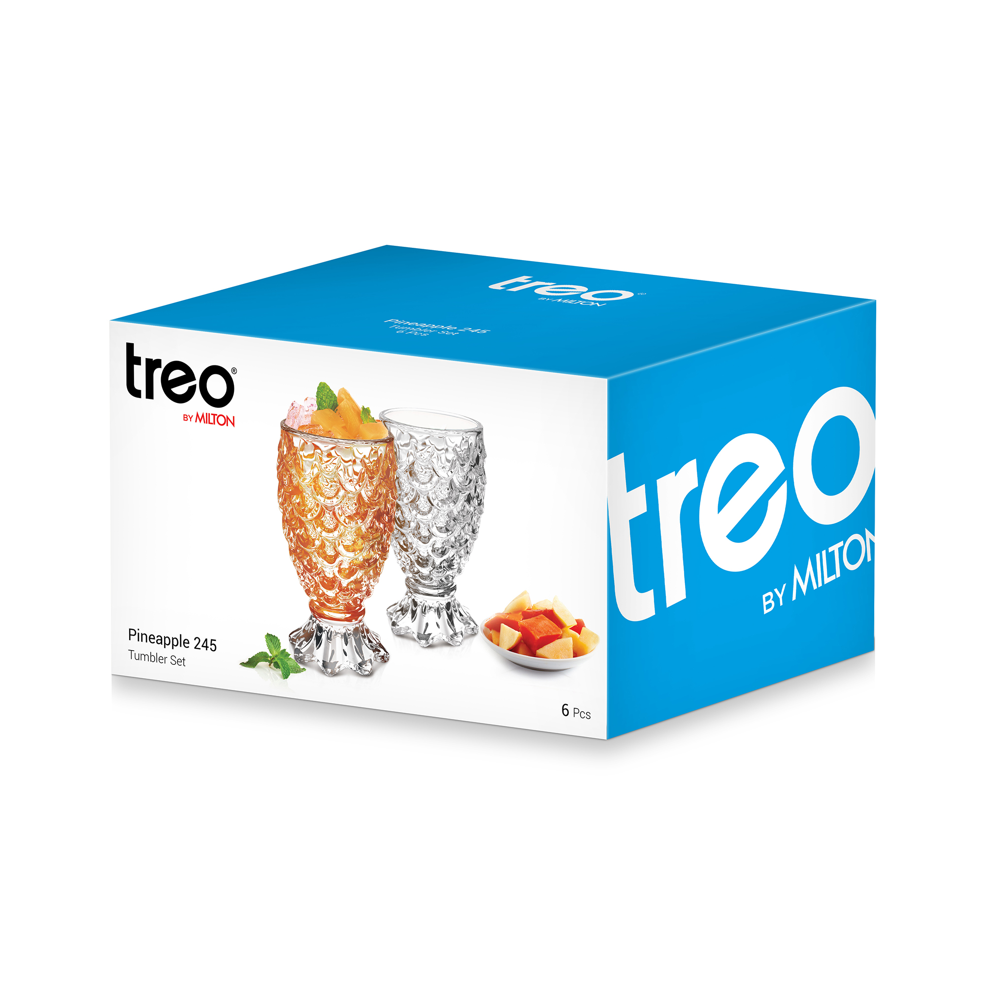 Treo Pineapple Cool Water Glass Tumbler