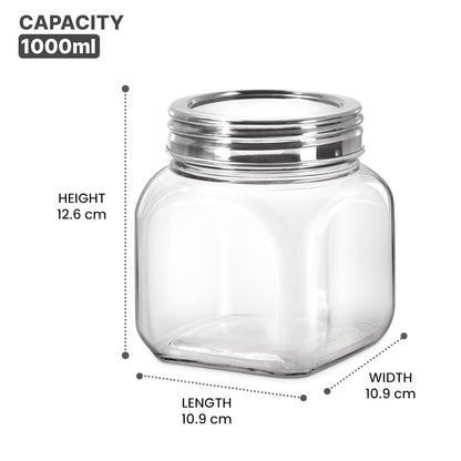 Square Jar With SS 304 Lid (Treo by Milton)