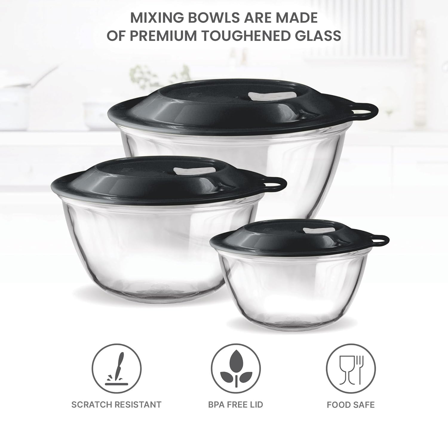 Mixing Bowl 3pc Set With Eazy Lid (Treo by Milton)