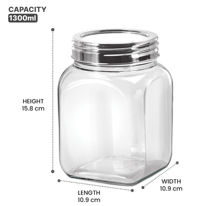 Square Jar With SS 304 Lid (Treo by Milton)