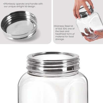 Square Jar With SS 304 Lid (Treo by Milton)