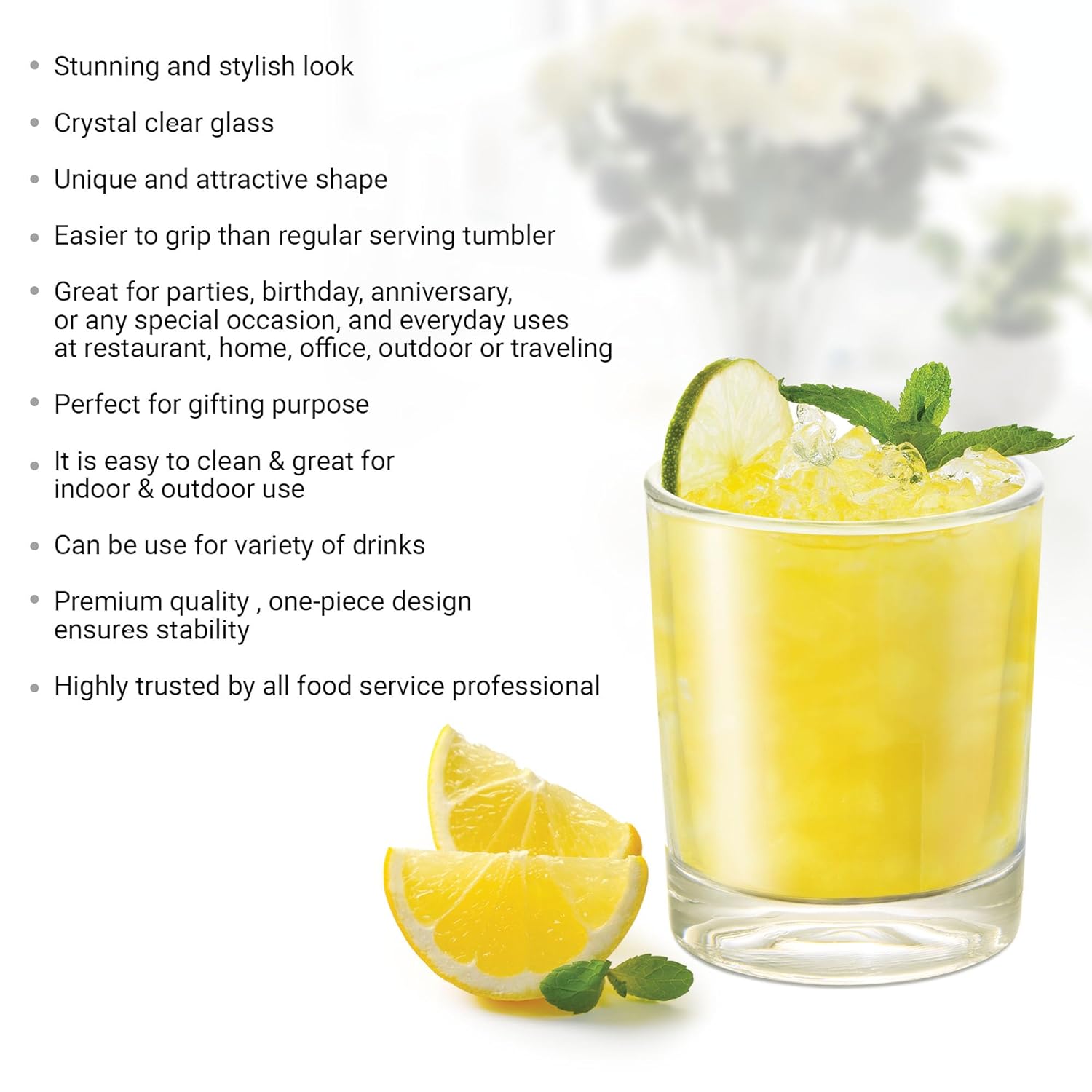 Embassy Cool Glass Tumbler Features