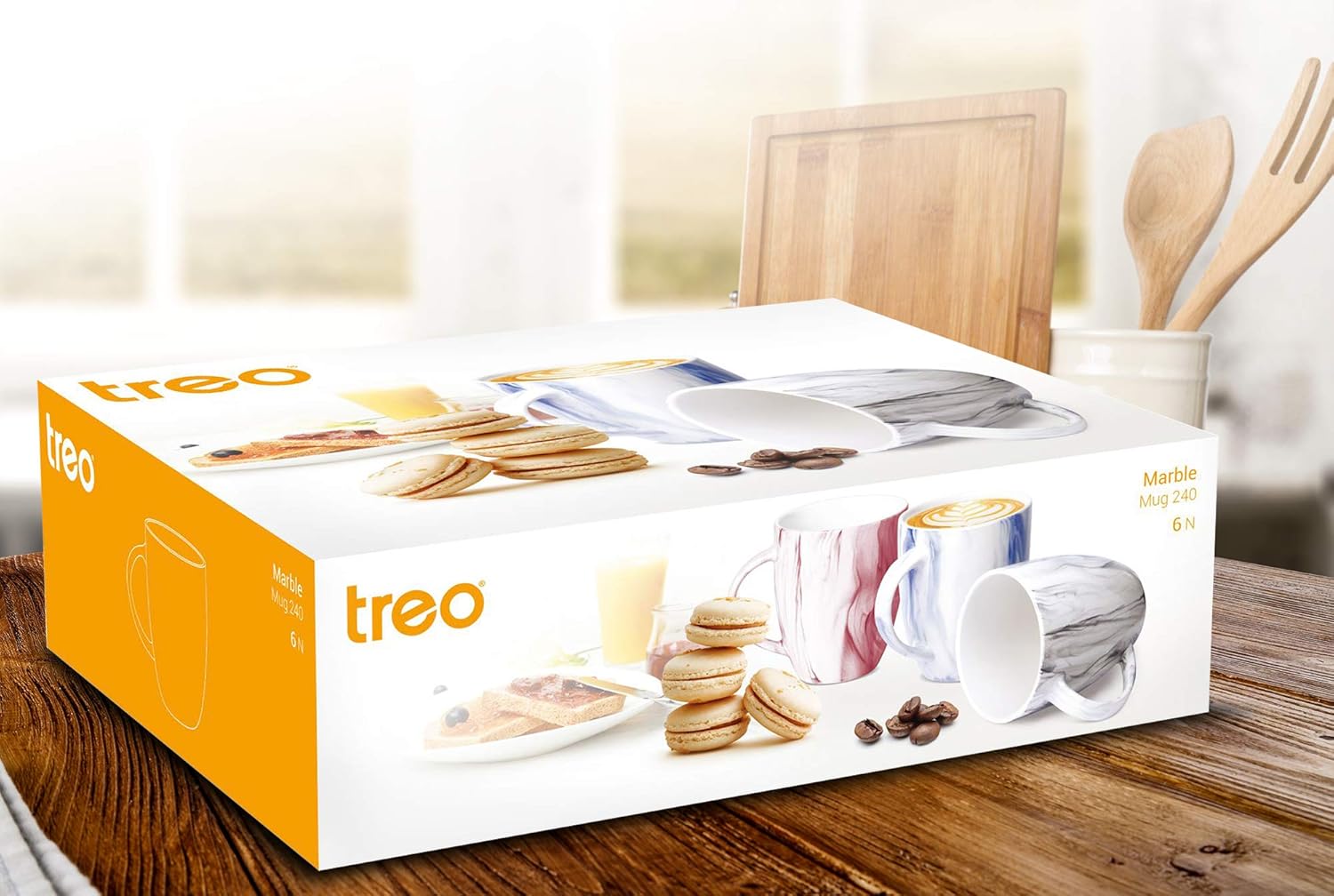 Marble Mug, 240 ml, Set of 6 (Treo by Milton)