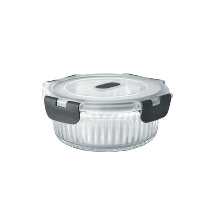 Borosilicate Clip Fresh Rib Round Container (Treo by Milton)