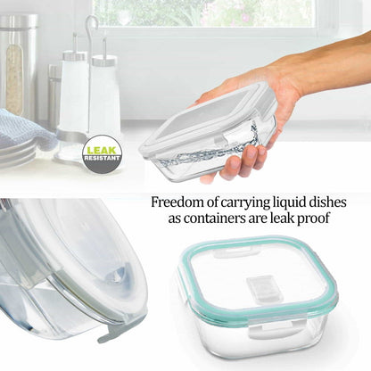 Hi Borosilicate Clip Fresh Square Container (Treo by Milton)