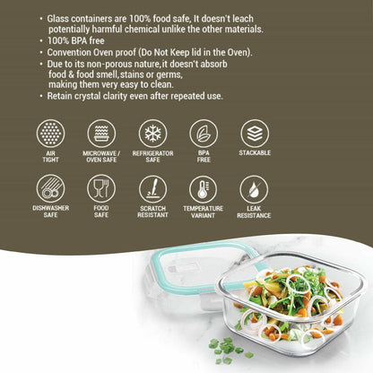 Hi Borosilicate Clip Fresh Square Container Features