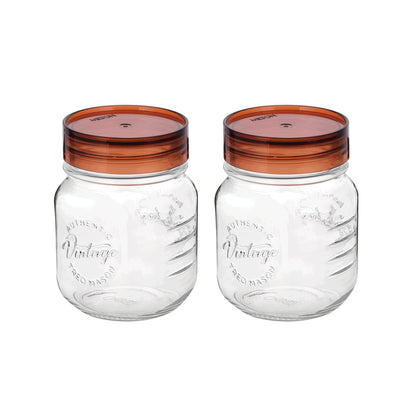 Treo by Milton Vintage Glass Jar With Lid 2 PCS