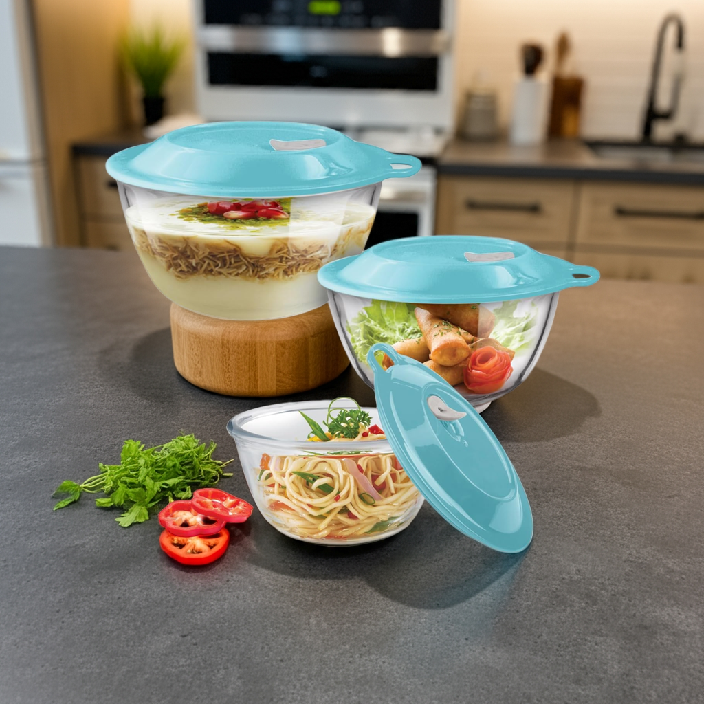 Mixing Bowl 3pc Set With Eazy Lid (Treo by Milton)